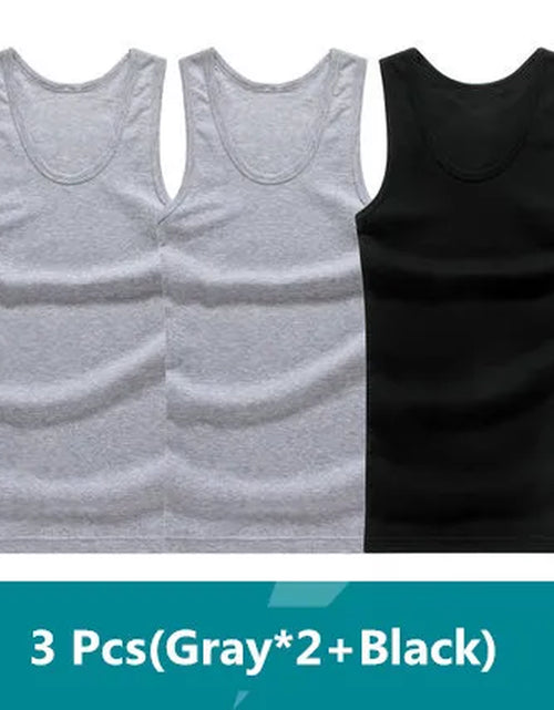 Load image into Gallery viewer, 3Pcs/Lot Man'S 100% Cotton Solid Seamless Underwear Brand Clothing Mens Sleeveless Tank Vest Comfortable Undershirt Undershirts

