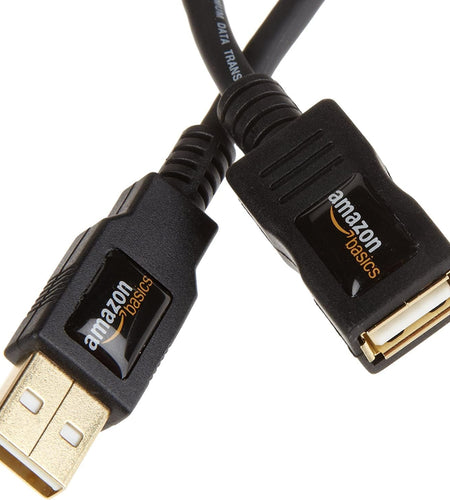 USB 2.0 Extension Cable - A-Male to A-Female Adapter Cord - 6.5 Feet (2 Meters)