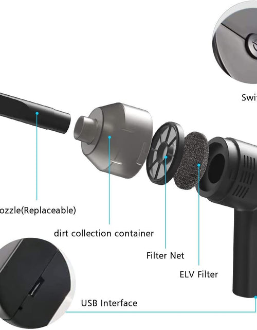 Load image into Gallery viewer, [Upgrade] Mini Vacuum Cordless Vacuum Keyboard Cleaner Rechargeable,For Cleaning Dust,Hair,Crumbs,Eraser Scrap,Laptop,Pet House,Sewing Machine
