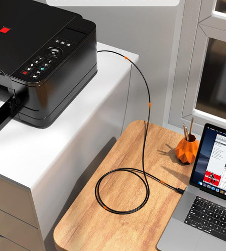 USB C Printer Cable 6.6FT  USB C to Printer Cable USB C to B, Scanner Cable Printer Cable to USB C MIDI Cable for Yamaha Casio Digital Piano MIDI Controller DJ Controller, 2M Black