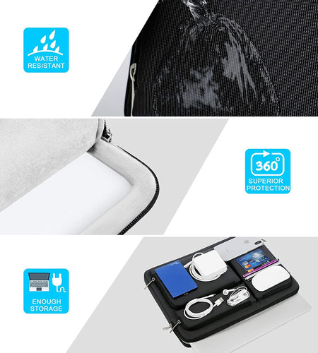 360° Protective Laptop Sleeve Case for 14 Inch HP Chromebook 14 / X360 14A / HP Stream 14, Acer Swift/Chromebook 314, 14" Ideapad Chromebook S330 ASUS Dell Portable Laptop Computer Bag, Black