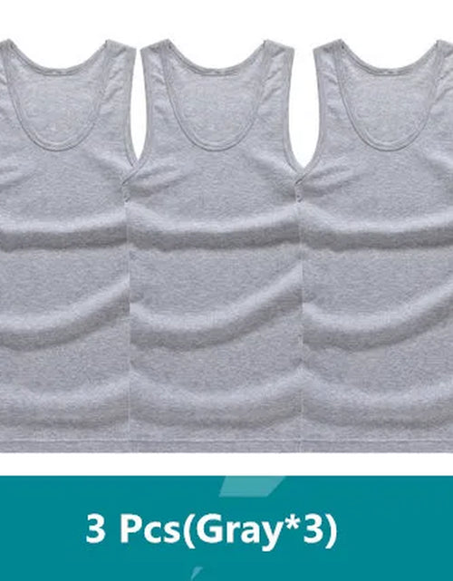 Load image into Gallery viewer, 3Pcs/Lot Man'S 100% Cotton Solid Seamless Underwear Brand Clothing Mens Sleeveless Tank Vest Comfortable Undershirt Undershirts
