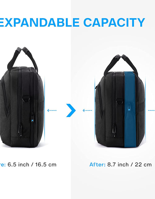 Load image into Gallery viewer, 17.3 Inch Laptop Bag, Expandable Computer Bag Laptop Briefcase Men Women,Laptop Shoulder Bag,Work Bag Business Travel Office, Black
