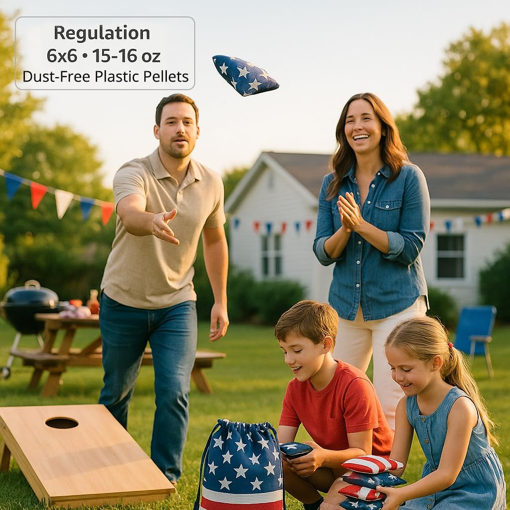 Cornhole Bags All Weather Proof Plastic Pellet Filled Corn Hole Bean Bags Pro Corn Hole Bags Set of 8 Regulation Waterproof Cornhole Bean Bags Canvas Corn Holes Bean Bags