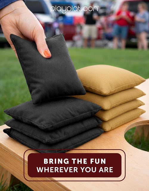 Load image into Gallery viewer, Premium Weather Resistant Duckcloth Cornhole Bags - Set of 8 Bean Bags for Corn Hole Game - Regulation Size &amp; Weight
