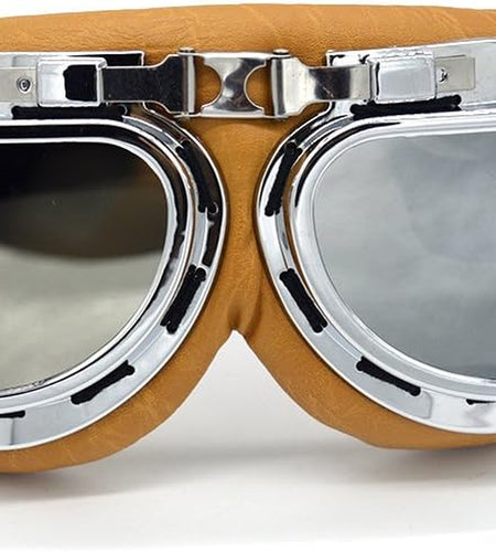 Motorcycle Goggles Vintage Pilot Style Cruiser Scooter Goggle Outdoor Sand Goggles Bike Racer Cruiser Touring Eyewear for Half Helmet