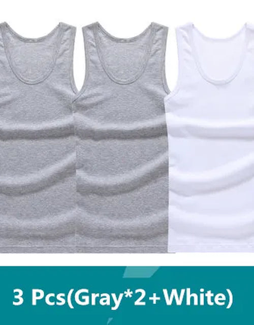 Load image into Gallery viewer, 3Pcs/Lot Man'S 100% Cotton Solid Seamless Underwear Brand Clothing Mens Sleeveless Tank Vest Comfortable Undershirt Undershirts
