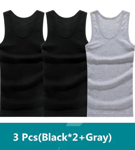 3Pcs/Lot Man'S 100% Cotton Solid Seamless Underwear Brand Clothing Mens Sleeveless Tank Vest Comfortable Undershirt Undershirts