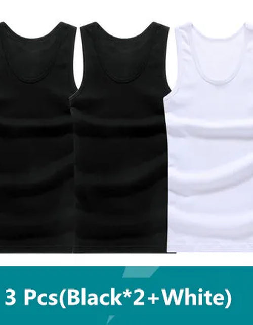 Load image into Gallery viewer, 3Pcs/Lot Man'S 100% Cotton Solid Seamless Underwear Brand Clothing Mens Sleeveless Tank Vest Comfortable Undershirt Undershirts

