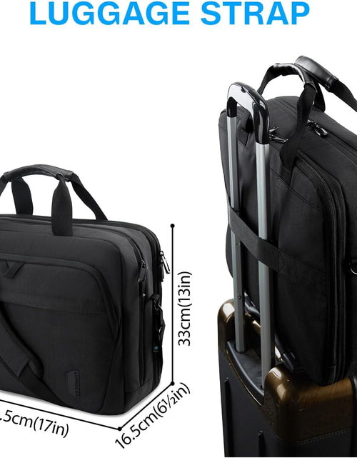 Load image into Gallery viewer, 17.3 Inch Laptop Bag, Expandable Computer Bag Laptop Briefcase Men Women,Laptop Shoulder Bag,Work Bag Business Travel Office, Black
