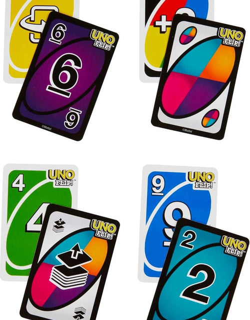 Load image into Gallery viewer, UNO FLIP! Card Game in Storage &amp; Travel Tin, Color Blind Accessible Deck for Kids, Adults &amp; Family Nights &amp; Parties (Amazon Exclusive)
