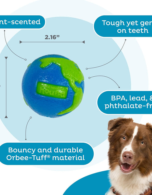 Load image into Gallery viewer, Orbee-Tuff Planet Ball Blue/Green Treat-Dispensing Dog Toy, Small
